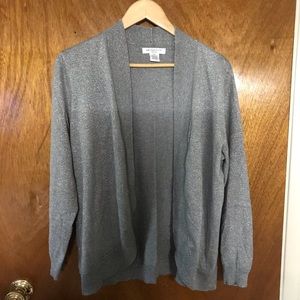 Liz Claiborne Petite XL Silver Sparkly Cardigan